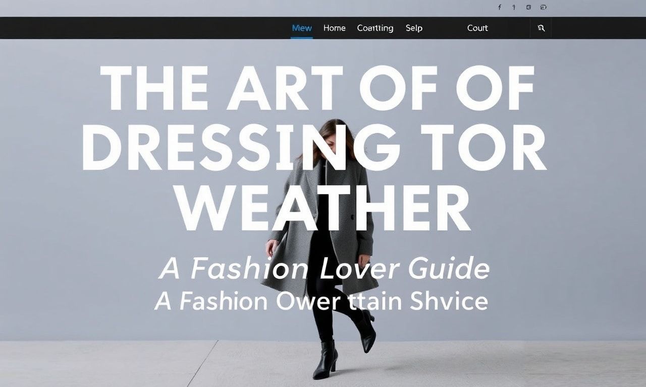 The Art of Dressing for the Weather: A Fashionista's Guide